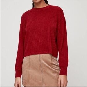 Aritzia Wilfred free red cropped sweater xs